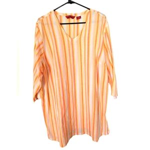 Quizz Woman Bazaar Lightweight Colorful Gold Metallic Striped Blouse Size 20